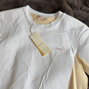 Marni Cream and Yellow Tee
